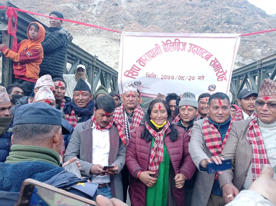 सोरु गाउँपालिका सडकसँग जोड्न कर्णाली नदीमा बन्यो बेलिब्रीज